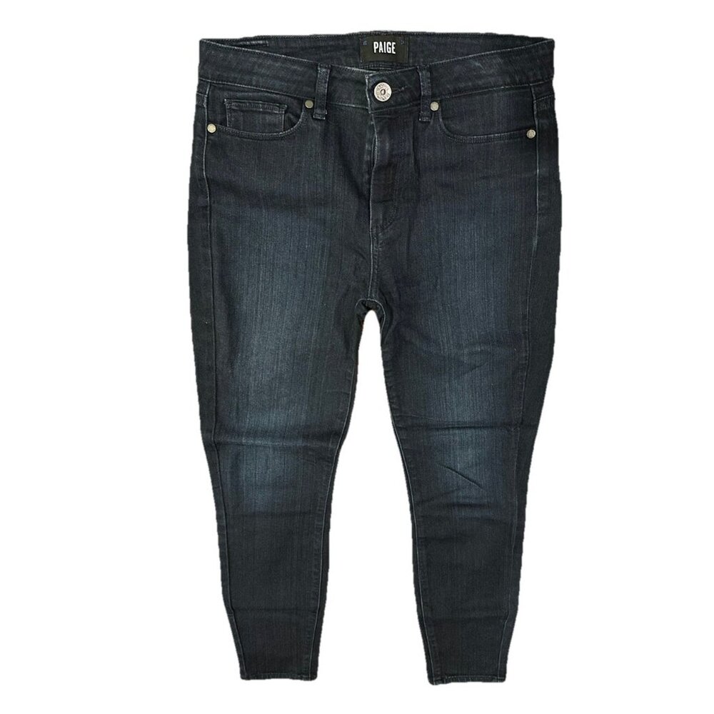 Paige Hoxton Ankle Jeans Women 29 Blue Mid Rise Dark Wash Stretch Preppy